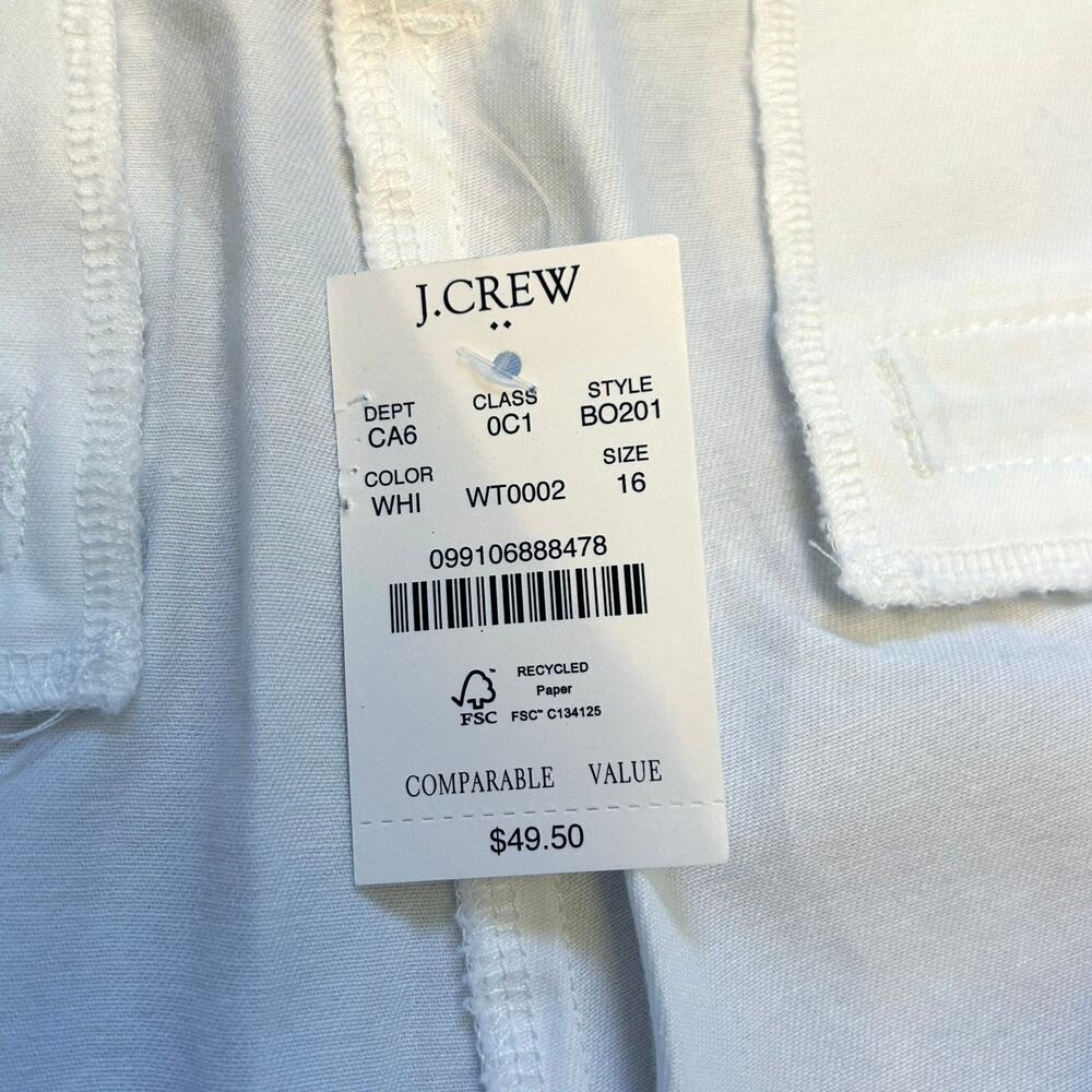 NWT J. Crew 7" Classic Chino Short White Size 16 - Picture 7 of 8